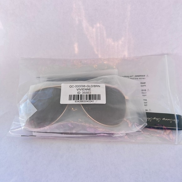 New Quay Vivienne Oversized Aviator Sunglasses Gold Brown Rare - Picture 2 of 8